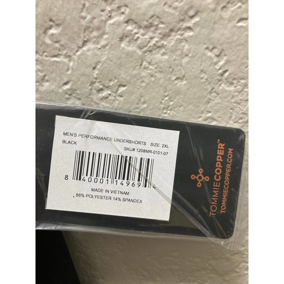 Tommie Copper Men’s 2XL Performance Compression Undershorts Black - Picture 2 of 5